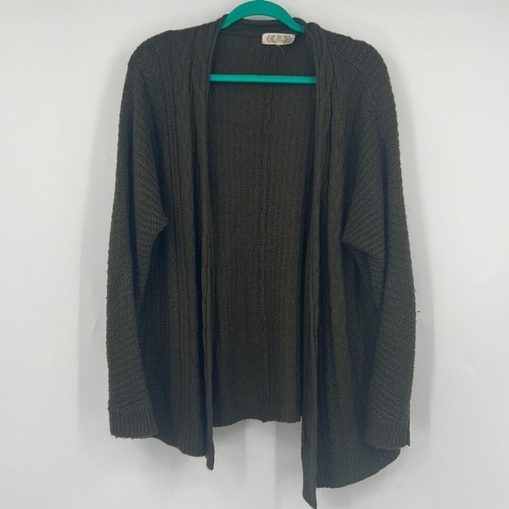 Pink Rose Green Knit Cardigan